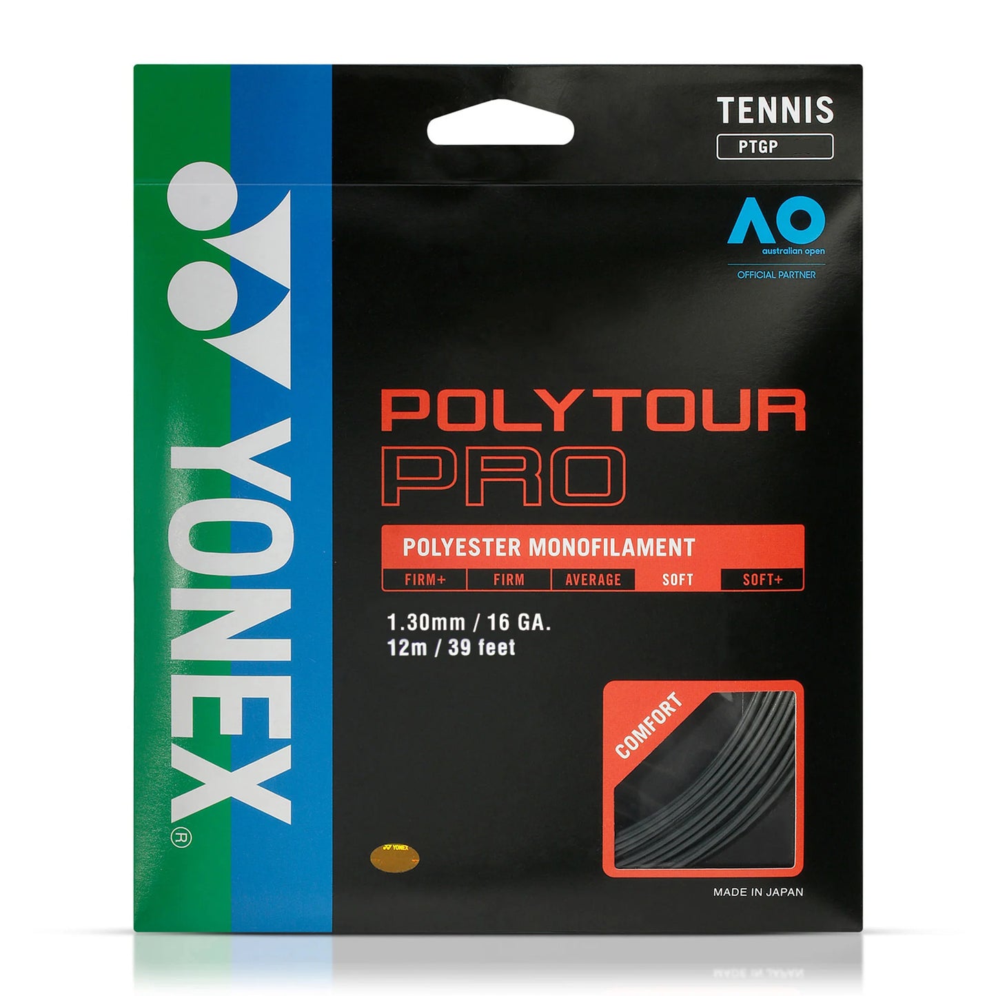 SET YONEX POLYTOUR PRO 1.30 NEGRO GRAFITO