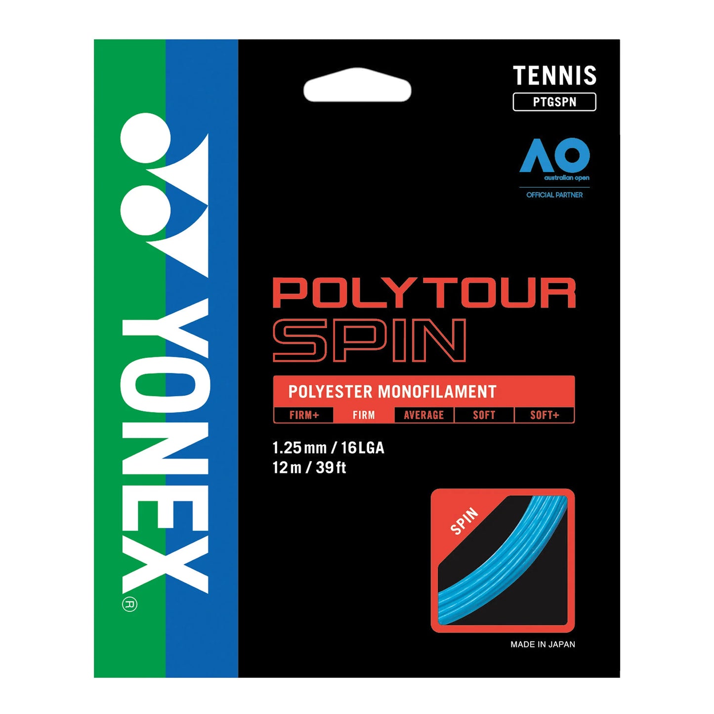 SET YONEX POLYTOUR SPIN 1.25 AZUL
