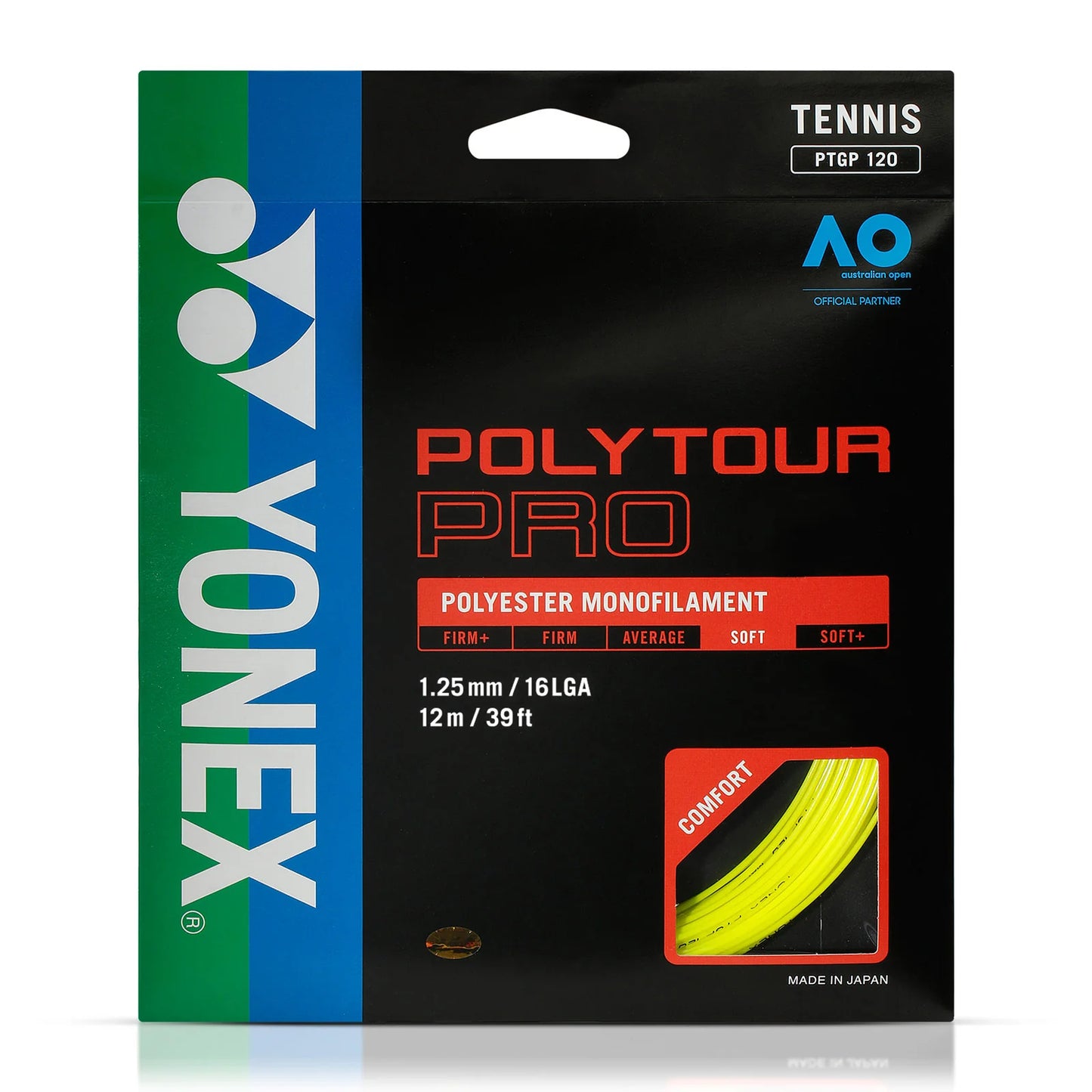 SET YONEX POLYTOUR PRO 1.25 AMARILLO